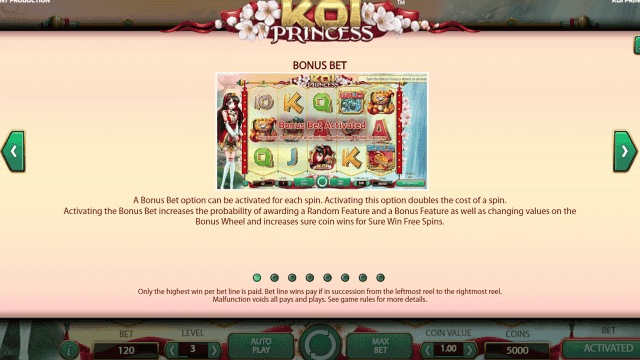 Игровой интерфейс Koi Princess 2